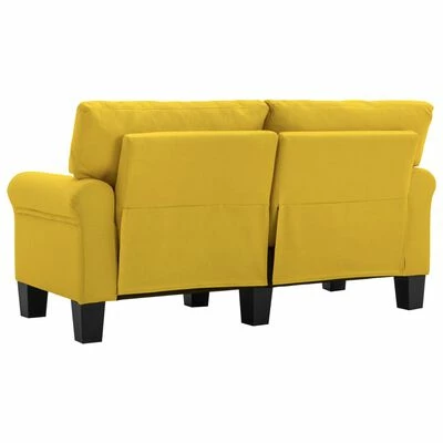 VidaXL Canapé à 2 places Jaune Tissu 5 VidaXL Canapé à 2 places Jaune Tissu – Image 5