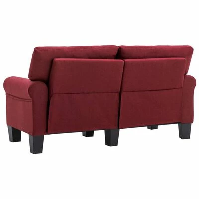 VidaXL Canapé à 2 places Rouge bordeaux Tissu 5 VidaXL Canapé à 2 places Rouge bordeaux Tissu – Image 5