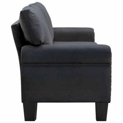 VidaXL Canapé à 3 places Gris foncé Tissu 5 VidaXL Canapé à 3 places Gris foncé Tissu – Image 5