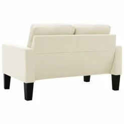 VidaXL Canapé à 2 places Crème Similicuir -Canapés Soldes 2022 image 5 288757