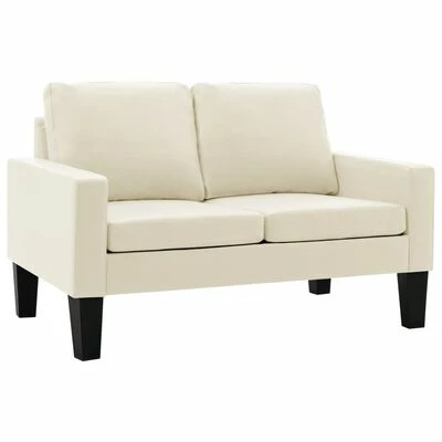 VidaXL Ensemble de canapés 2 pcs Crème Similicuir 5 VidaXL Ensemble de canapés 2 pcs Crème Similicuir – Image 5