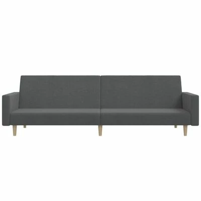 VidaXL Canapé-lit à 2 places avec repose-pied Gris clair Tissu 5 VidaXL Canapé-lit à 2 places avec repose-pied Gris clair Tissu – Image 5