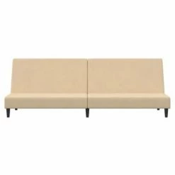 VidaXL Canapé-lit à 2 places avec repose-pied Crème Velours 10 VidaXL Canapé-lit à 2 places avec repose-pied Crème Velours -Canapés Soldes 2022 image 5 3080499