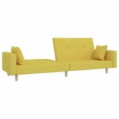 VidaXL Canapé-lit à 2 places avec repose-pied Vert Tissu -Canapés Soldes 2022 image 5 3080518