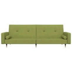 VidaXL Canapé-lit à 2 places avec repose-pied Vert clair Velours 10 VidaXL Canapé-lit à 2 places avec repose-pied Vert clair Velours -Canapés Soldes 2022 image 5 3080527