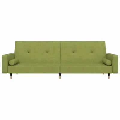 VidaXL Canapé-lit à 2 places avec repose-pied Vert clair Velours 5 VidaXL Canapé-lit à 2 places avec repose-pied Vert clair Velours – Image 5