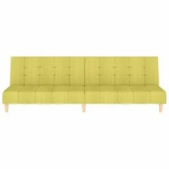 VidaXL Canapé-lit à 2 places avec repose-pied Vert Tissu -Canapés Soldes 2022 image 5 3080541