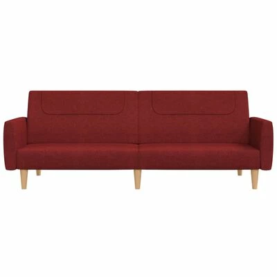 VidaXL Canapé-lit à 2 places avec repose-pied Rouge bordeaux Tissu 5 VidaXL Canapé-lit à 2 places avec repose-pied Rouge bordeaux Tissu – Image 5