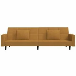 VidaXL Canapé-lit 2 places avec deux oreillers et repose-pied Marron 10 VidaXL Canapé-lit 2 places avec deux oreillers et repose-pied Marron -Canapés Soldes 2022 image 5 3080643