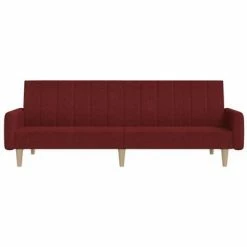 VidaXL Canapé-lit à 2 places avec repose-pied Rouge bordeaux Tissu -Canapés Soldes 2022 image 5 3080716