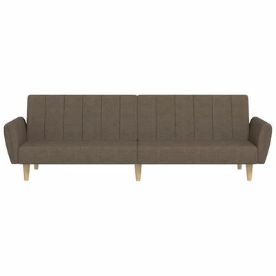 VidaXL Canapé-lit à 2 places avec repose-pied Taupe Tissu 5 VidaXL Canapé-lit à 2 places avec repose-pied Taupe Tissu – Image 5