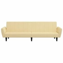 VidaXL Canapé-lit 2 places avec tabouret Crème Velours 10 VidaXL Canapé-lit 2 places avec tabouret Crème Velours -Canapés Soldes 2022 image 5 3080729