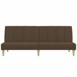 VidaXL Canapé-lit à 2 places avec tabouret Marron Tissu -Canapés Soldes 2022 image 5 3081765
