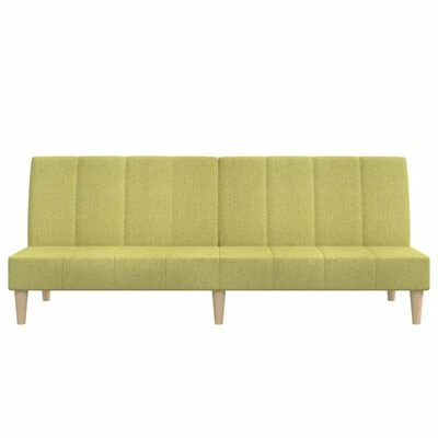 VidaXL Canapé-lit à 2 places avec tabouret Vert Tissu 5 VidaXL Canapé-lit à 2 places avec tabouret Vert Tissu – Image 5