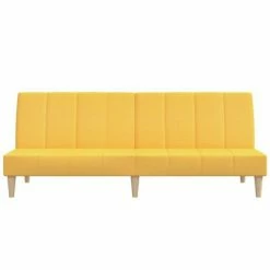 VidaXL Canapé-lit à 2 places avec tabouret Jaune Tissu -Canapés Soldes 2022 image 5 3081769