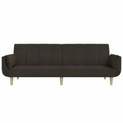 VidaXL Canapé-lit 2 places tabouret deux oreillers Marron foncé Tissu 10 VidaXL Canapé-lit 2 places tabouret deux oreillers Marron foncé Tissu -Canapés Soldes 2022 image 5 3081778