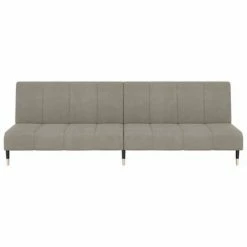 VidaXL Canapé-lit 2 places avec tabouret Gris clair Velours 10 VidaXL Canapé-lit 2 places avec tabouret Gris clair Velours -Canapés Soldes 2022 image 5 3081786