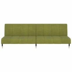 VidaXL Canapé-lit 2 places avec tabouret Vert clair Velours 10 VidaXL Canapé-lit 2 places avec tabouret Vert clair Velours -Canapés Soldes 2022 image 5 3081789