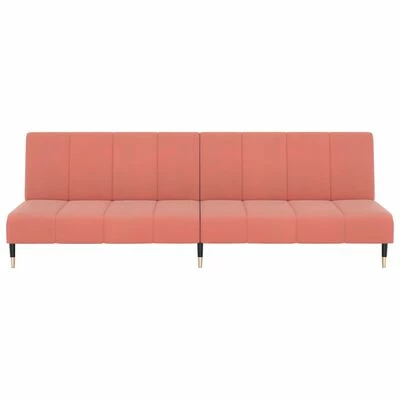 VidaXL Canapé-lit 2 places avec tabouret Rose Velours 5 VidaXL Canapé-lit 2 places avec tabouret Rose Velours – Image 5