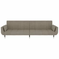 VidaXL Canapé-lit 2 places tabouret deux oreillers Gris clair Velours 10 VidaXL Canapé-lit 2 places tabouret deux oreillers Gris clair Velours -Canapés Soldes 2022 image 5 3081797