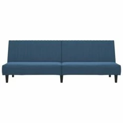 VidaXL Canapé-lit à 2 places avec repose-pied Bleu Velours -Canapés Soldes 2022 image 5 3081853