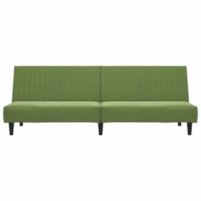 VidaXL Canapé-lit à 2 places avec repose-pied Vert clair Velours 5 VidaXL Canapé-lit à 2 places avec repose-pied Vert clair Velours – Image 5
