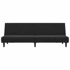 VidaXL Canapé-lit à 2 places avec repose-pied Noir Velours 10 VidaXL Canapé-lit à 2 places avec repose-pied Noir Velours -Canapés Soldes 2022 image 5 3081860