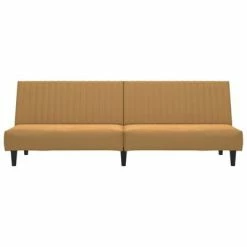 VidaXL Canapé-lit à 2 places avec repose-pied Marron Velours -Canapés Soldes 2022 image 5 3081862