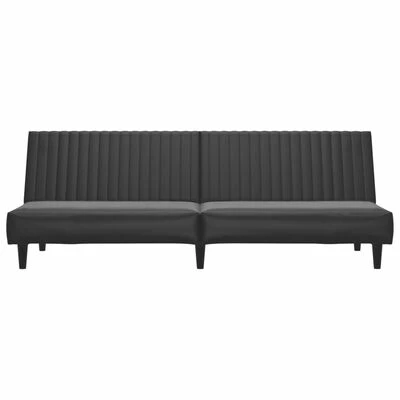 VidaXL Canapé-lit à 2 places avec repose-pied Noir Similicuir 5 VidaXL Canapé-lit à 2 places avec repose-pied Noir Similicuir – Image 5