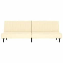 VidaXL Canapé-lit à 2 places avec repose-pied Crème Similicuir 10 VidaXL Canapé-lit à 2 places avec repose-pied Crème Similicuir -Canapés Soldes 2022 image 5 3081876