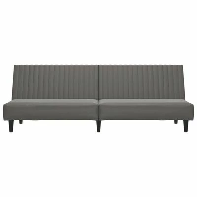 VidaXL Canapé-lit à 2 places avec repose-pied Gris Similicuir 5 VidaXL Canapé-lit à 2 places avec repose-pied Gris Similicuir – Image 5