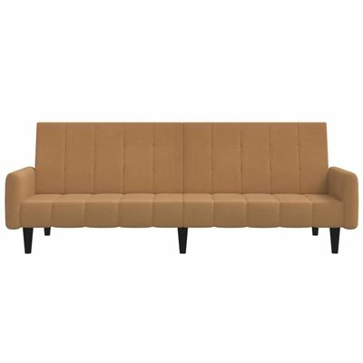 VidaXL Canapé-lit à 2 places avec tabouret Taupe Tissu microfibre 5 VidaXL Canapé-lit à 2 places avec tabouret Taupe Tissu microfibre – Image 5