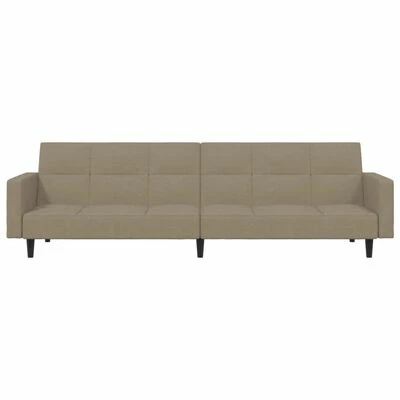 VidaXL Canapé-lit à 2 places avec tabouret Gris clair Tissu microfibre 5 VidaXL Canapé-lit à 2 places avec tabouret Gris clair Tissu microfibre – Image 5