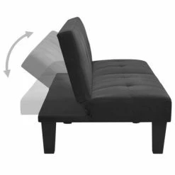 VidaXL Canapé-lit Gris foncé Tissu -Canapés Soldes 2022 image 5 323609