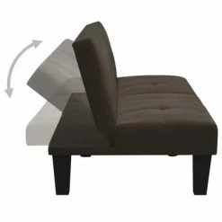 VidaXL Canapé-lit Marron foncé Tissu -Canapés Soldes 2022 image 5 323611