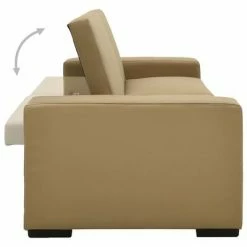 VidaXL Canapé-lit Cappuccino Similicuir -Canapés Soldes 2022 image 5 323619