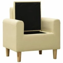 VidaXL Canapé pour enfants Blanc crème Similicuir -Canapés Soldes 2022 image 5 325501