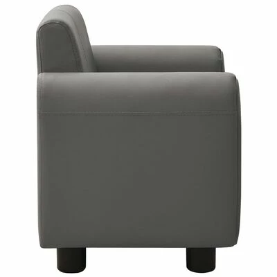 VidaXL Canapé pour enfants avec tabouret Gris Similicuir 5 VidaXL Canapé pour enfants avec tabouret Gris Similicuir – Image 5