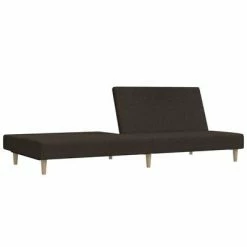 VidaXL Canapé-lit à 2 places Marron foncé Tissu -Canapés Soldes 2022 image 5 337279