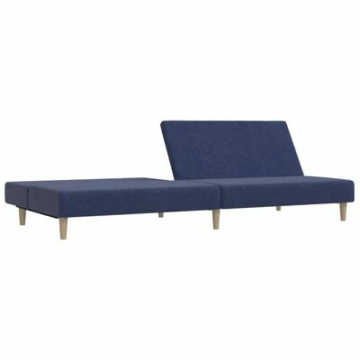 VidaXL Canapé-lit à 2 places Bleu Tissu 5 VidaXL Canapé-lit à 2 places Bleu Tissu – Image 5