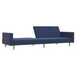 VidaXL Canapé-lit à 2 places Bleu Tissu -Canapés Soldes 2022 image 5 337292