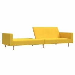 VidaXL Canapé-lit à 2 places Jaune Tissu -Canapés Soldes 2022 image 5 337294