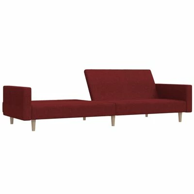 VidaXL Canapé-lit à 2 places Rouge bordeaux Tissu 5 VidaXL Canapé-lit à 2 places Rouge bordeaux Tissu – Image 5