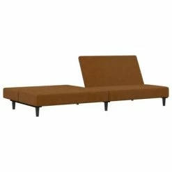 VidaXL Canapé-lit à 2 places Marron Velours -Canapés Soldes 2022 image 5 337307