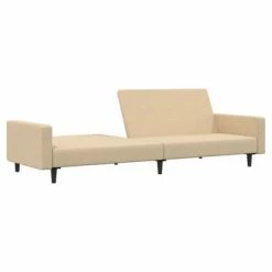 VidaXL Canapé-lit à 2 places Crème Velours -Canapés Soldes 2022 image 5 337319