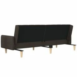 VidaXL Canapé-lit à 2 places Marron foncé Tissu -Canapés Soldes 2022 image 5 337360