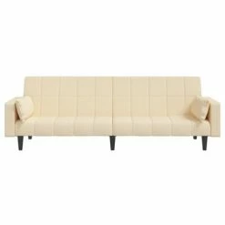 VidaXL Canapé-lit à 2 places avec deux oreillers Crème Tissu 10 VidaXL Canapé-lit à 2 places avec deux oreillers Crème Tissu -Canapés Soldes 2022 image 5 337492