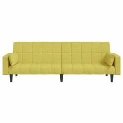 VidaXL Canapé-lit à 2 places avec deux oreillers Vert Tissu -Canapés Soldes 2022 image 5 337496