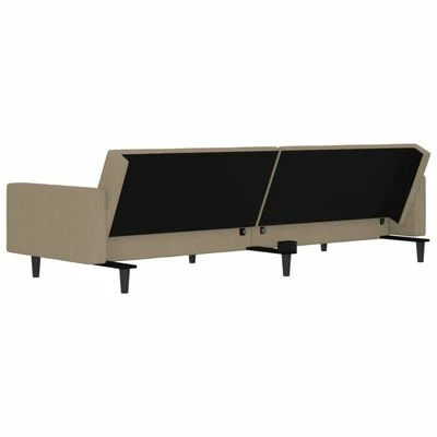 VidaXL Canapé-lit à 2 places Gris clair Microfibre 5 VidaXL Canapé-lit à 2 places Gris clair Microfibre – Image 5