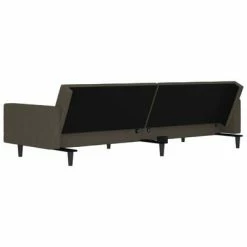 VidaXL Canapé-lit à 2 places Gris foncé Microfibre -Canapés Soldes 2022 image 5 340680